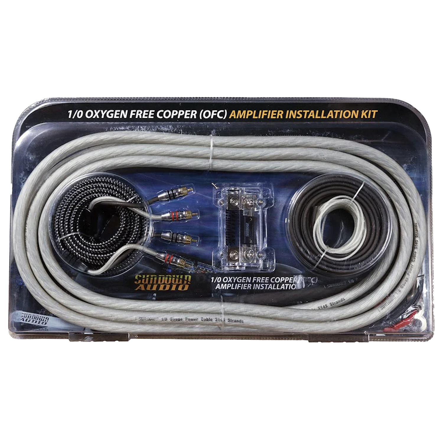1/0 Gauge AWG Silver/Black OFC Amplifier Wire Kit