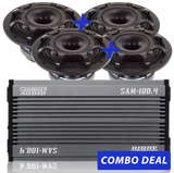 4 BPS-6.5" Powersports Speakers & 1 SAM-100.4 Combo Deal